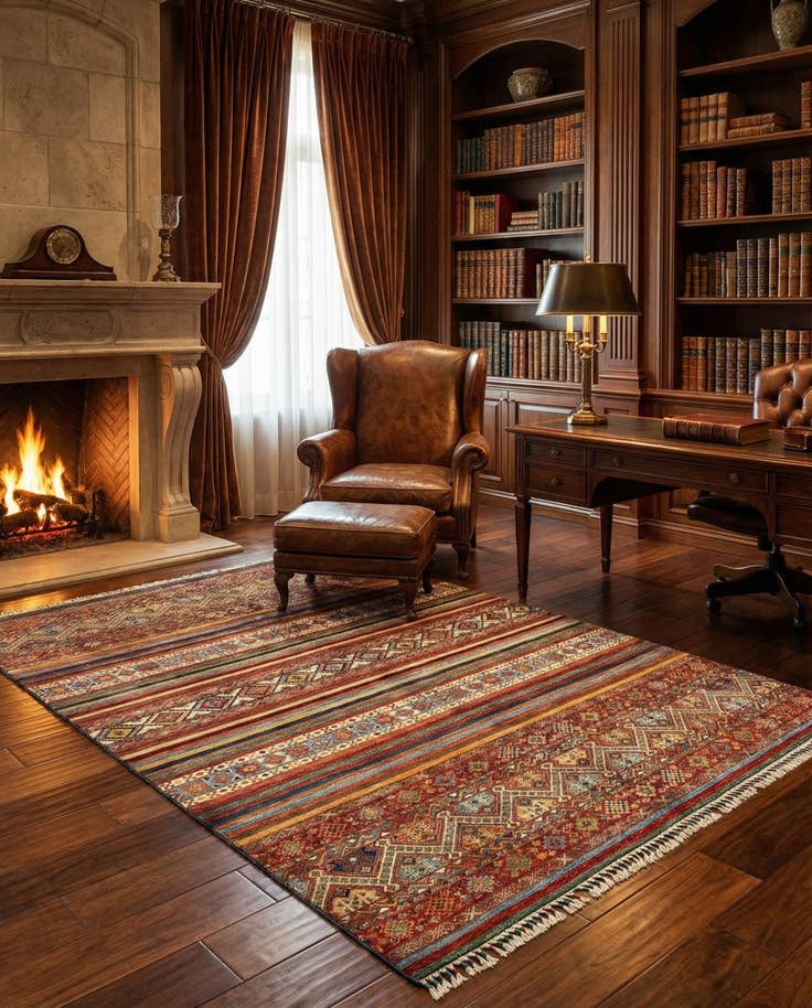 Detail image of 5' 8 x 8' Ariana Ziegler Wool Rug