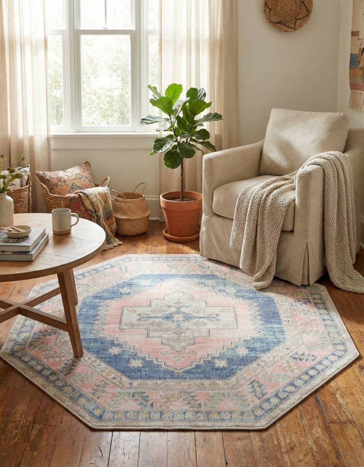 Detail image of  5' 3 x 5' 3 Whitney Octagon Rug