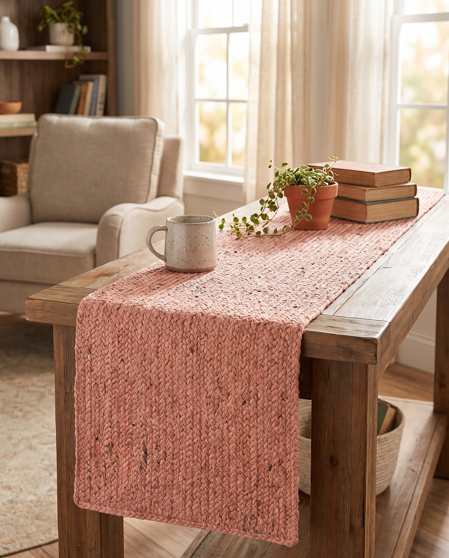1' 2 x 6' 1 Handmade Braided Jute Table Runner Rug