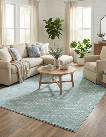 Aqua Paxon Trellis Rug