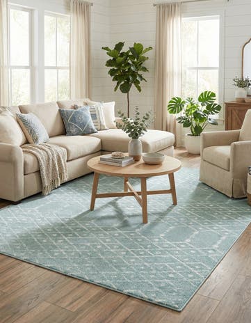 Aqua Paxon Trellis Rug
