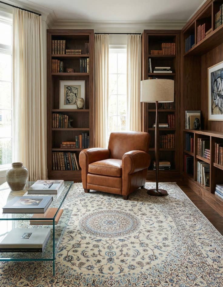 Detail image of 6' 9 x 8' 9  Hand Knotted Nain Persian Rug