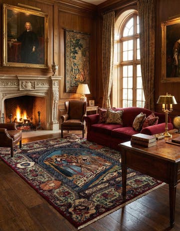 5' x 7' 3 Kashmar with Silk Wool Rug