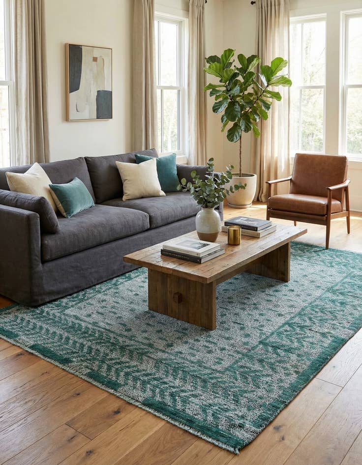 Detail image of 5' 3 x 6' 10  Hand Knotted Darya Wool Rug