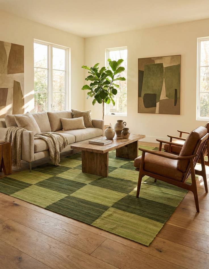 Detail image of 5' 7 x 7' 5  Hand Woven Kilim Modern Wool Rug