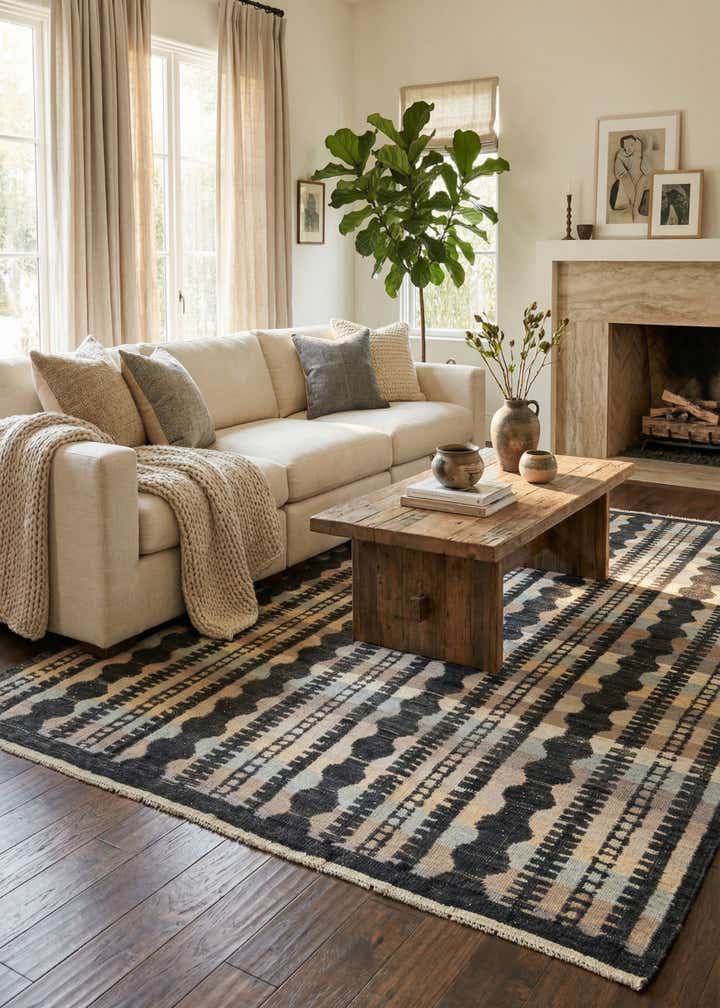 7' 9 x 10' 6 Hand Knotted Moroccan Wool Rug