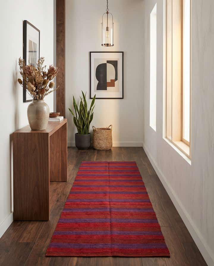 3' 5 x 6' 10 Hand Woven Kilim Modern Wool Runner Rug