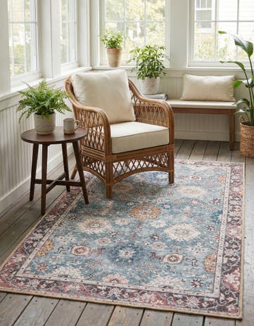 Green Washable Timeless Rug