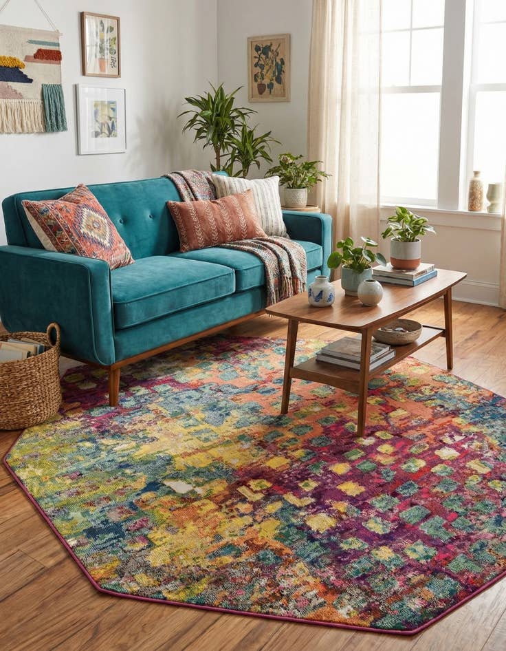 Detail image of  8' x 8'  Washable Sevilla Octagon Rug