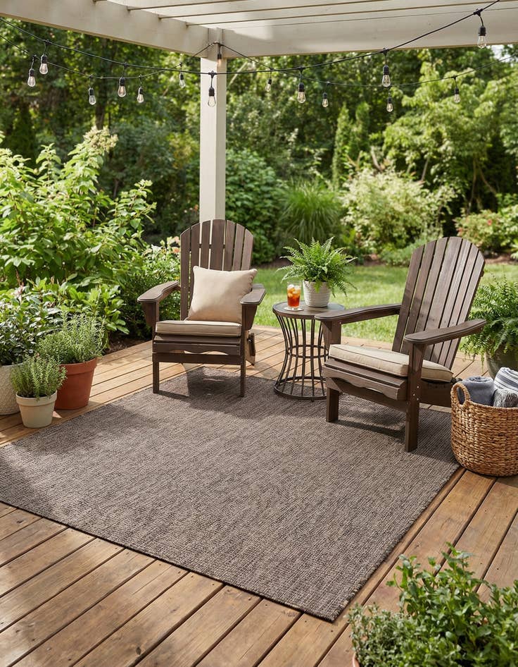 Detail image of 6' x 6'  Washable Solid Indoor / Outdoor Square Rug