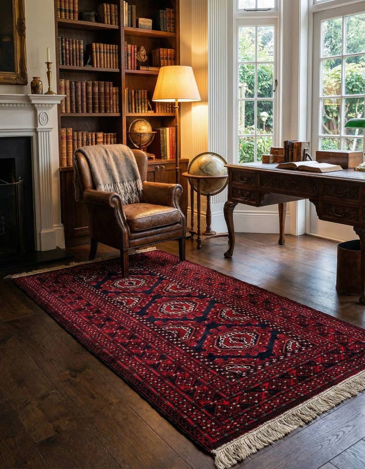 Detail image of 3' 5 x 6' 10 Hand Knotted Afghan Akhche Wool Rug