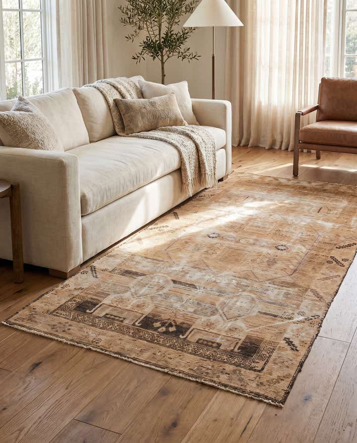 4' 6 x 8' 5 Hand Knotted Ultra Vintage Persian Wool Rug