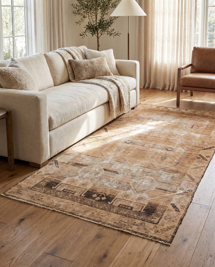 Detail image of 135cm x 255cm Hand Knotted Ultra Vintage Persian Wool Rug
