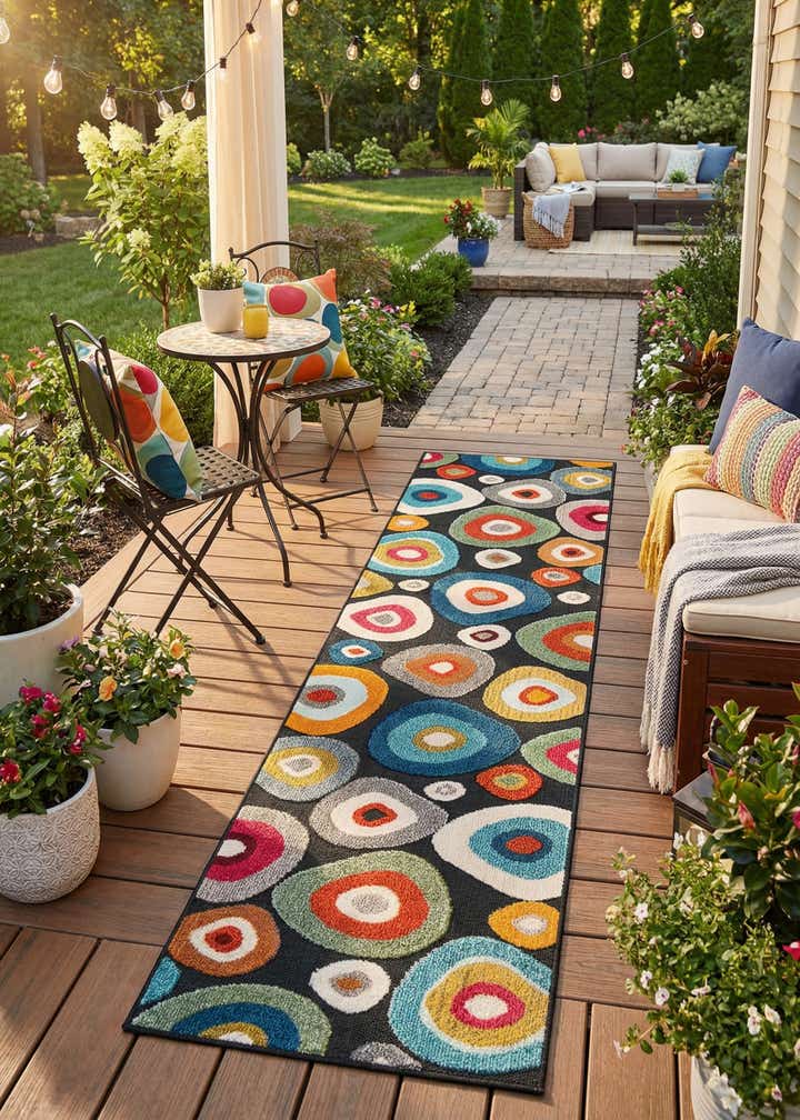 2' 7 x 10' Easy-Clean Casablanca Indoor / Outdoor Runner Rug