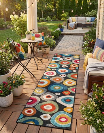 2' 7 x 10' Easy-Clean Casablanca Indoor / Outdoor Runner Rug