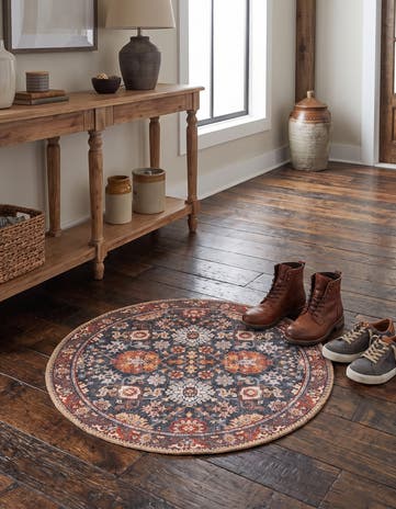 2' x 2' Washable Timeless Round Rug