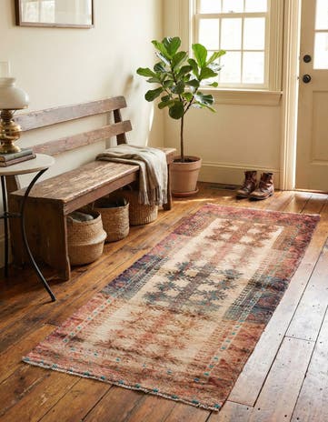 2' 1 x 5' Hand Knotted Ultra Vintage Persian Wool Runner Rug