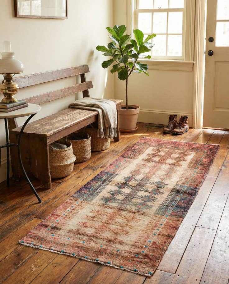 Detail image of 2' 1 x 5' Hand Knotted Ultra Vintage Persian Wool Runner Rug