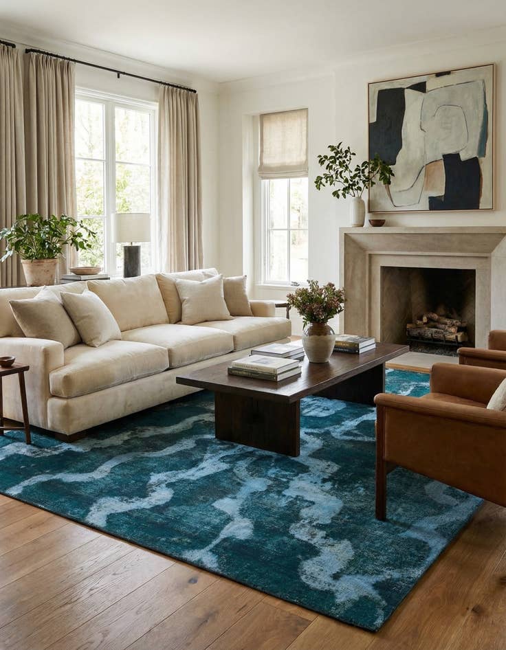 Detail image of 8' 10 x 9' 9  Hand Knotted Ultra Vintage Persian Wool Square Rug