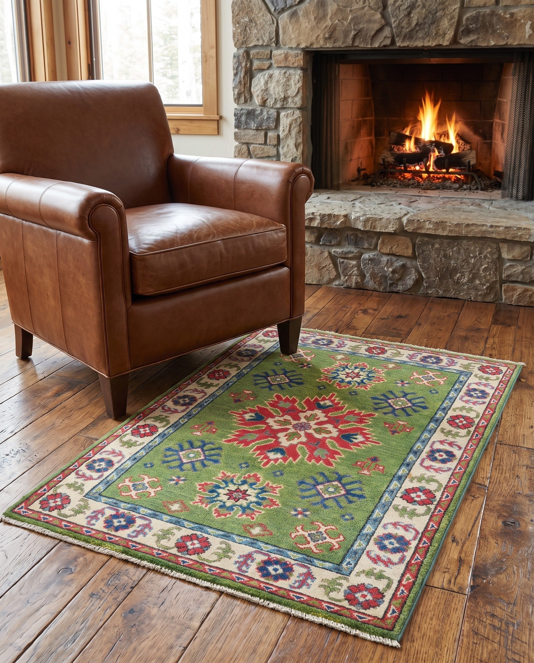 2' 9 x 4' 2 Hand Knotted Kazak Rug