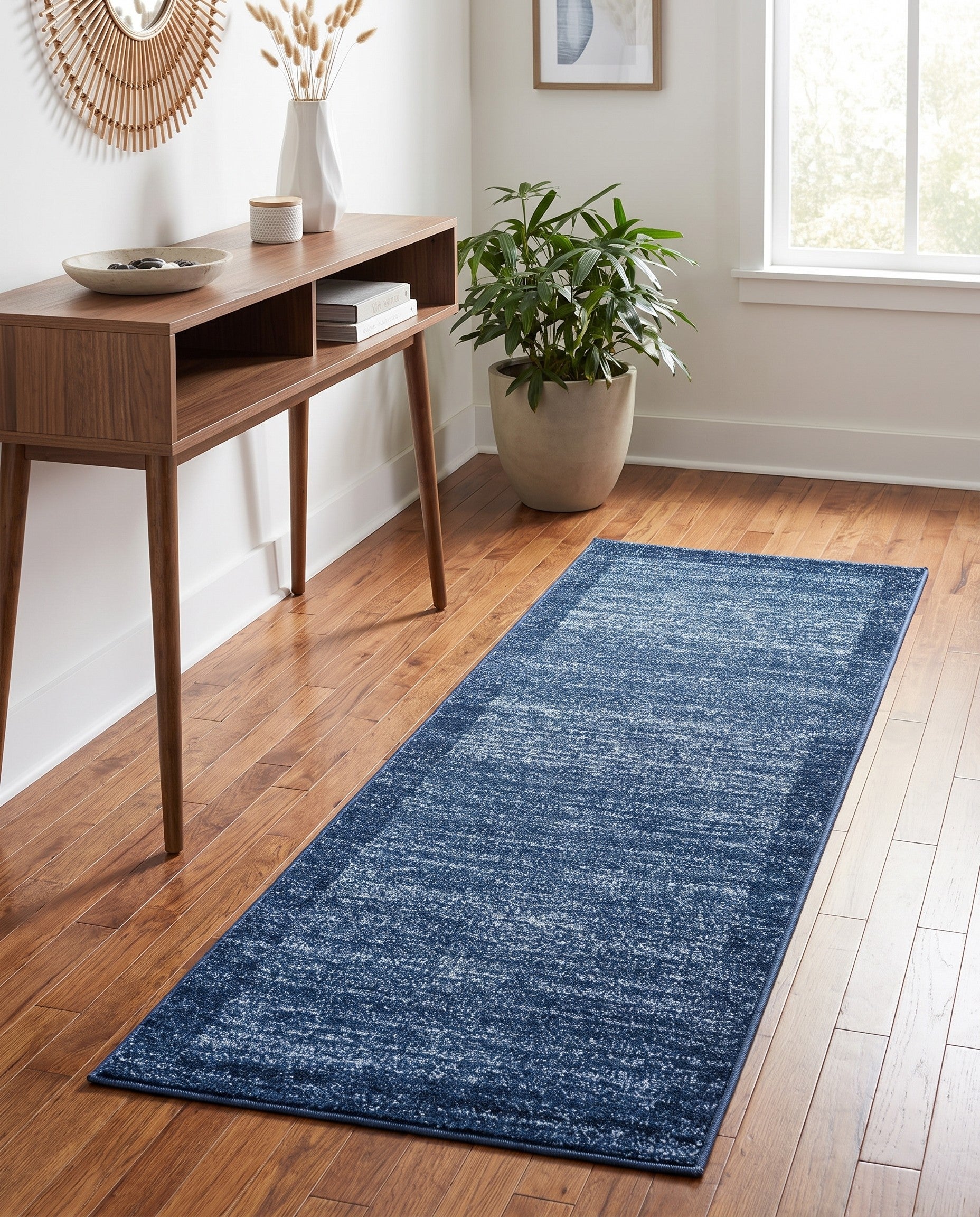 Navy Blue Angelica Runner Rug