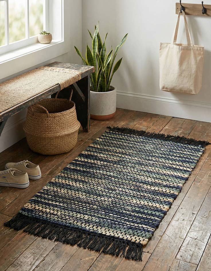 Detail image of 2' x 3' 1  Hand Woven Chunky Jute Rug