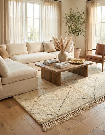 6' 7 x 9' 9 Hand Knotted Moroccan Wool Rug