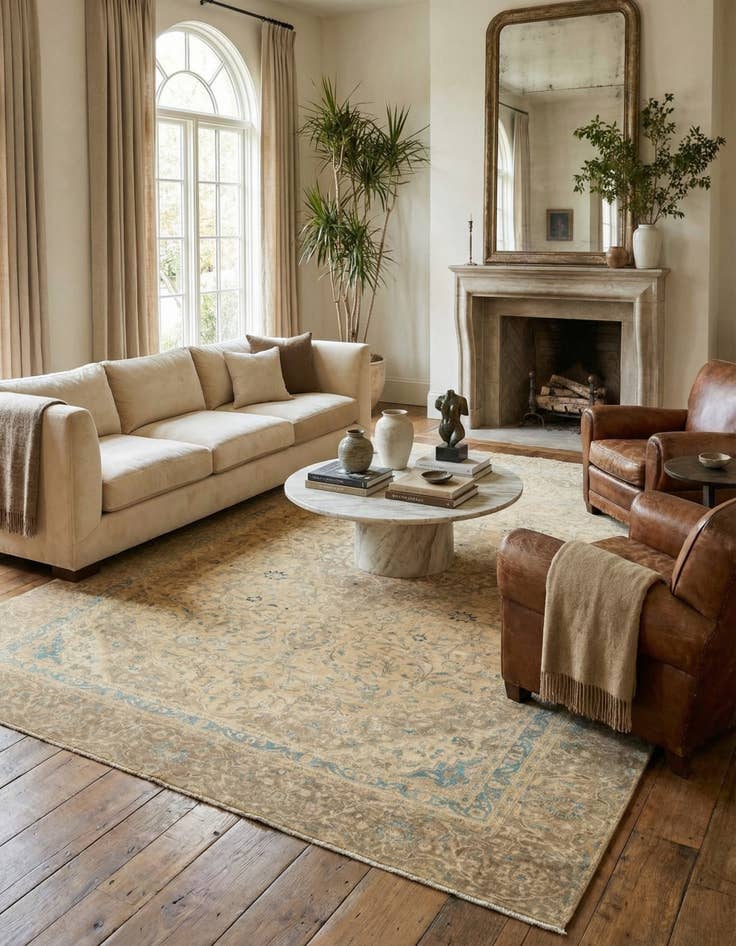 Detail image of  9' 5 x 14' 5  Hand Knotted Ultra Vintage Persian Wool Rug