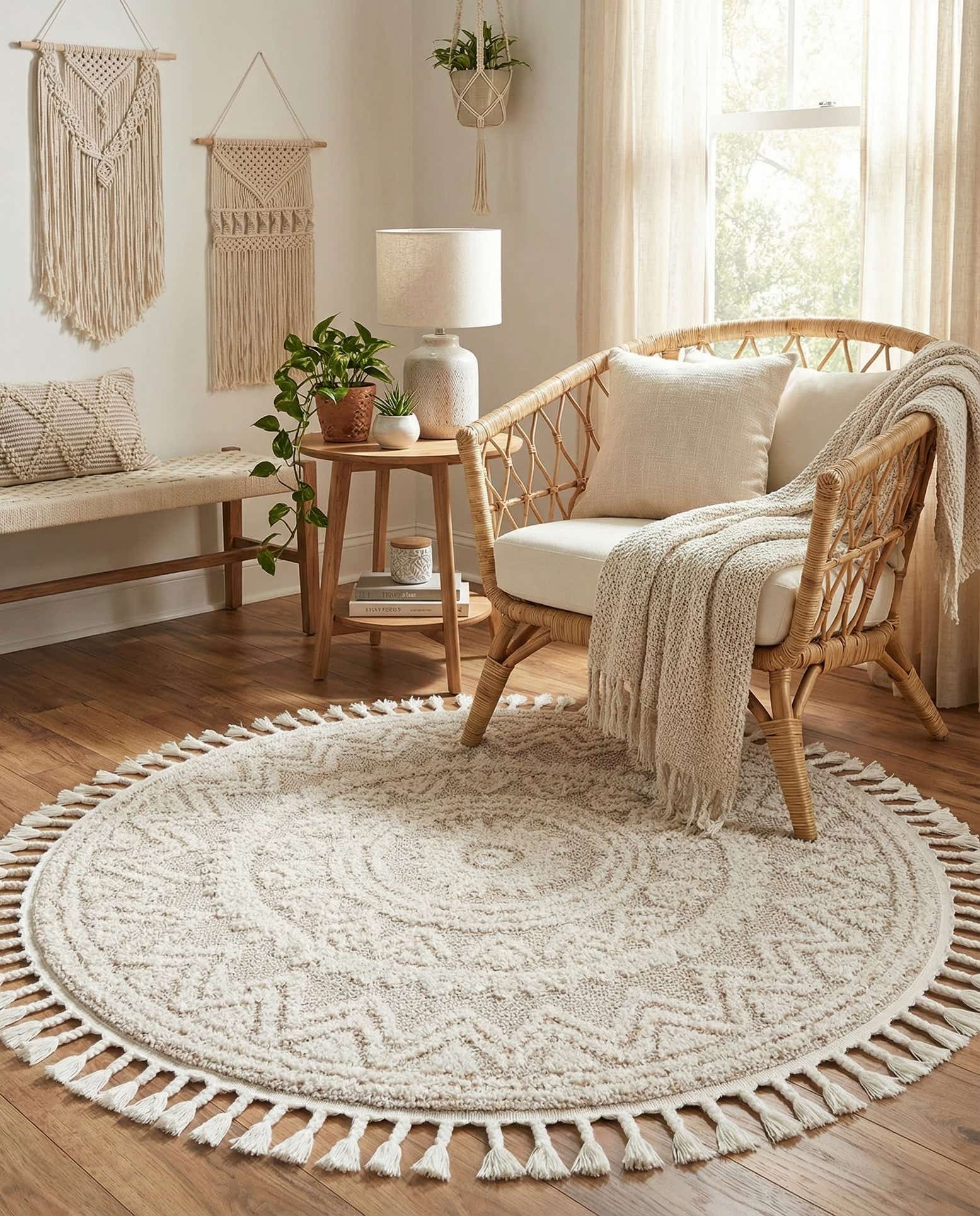 4' x 4' Boho Round Rug
