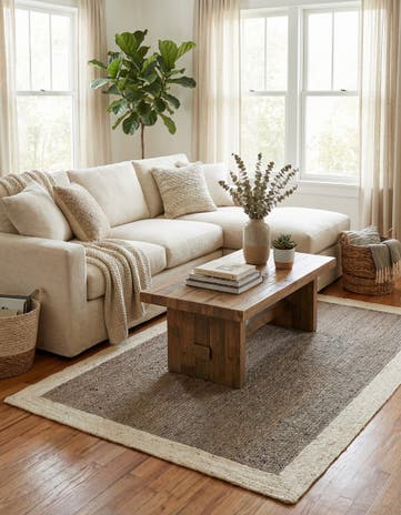 6' 1 x 9' Handmade Braided Jute Rug