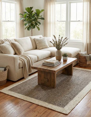 6' 1 x 9' Handmade Braided Jute Rug