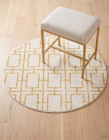 White Gold Marilyn Monroe™ Glam Deco Round Rug