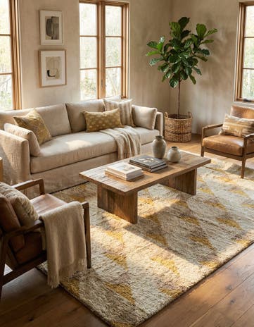 5' 7 x 8' 4 Hand Knotted Moroccan Wool Rug