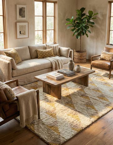 5' 7 x 8' 4 Hand Knotted Moroccan Wool Rug