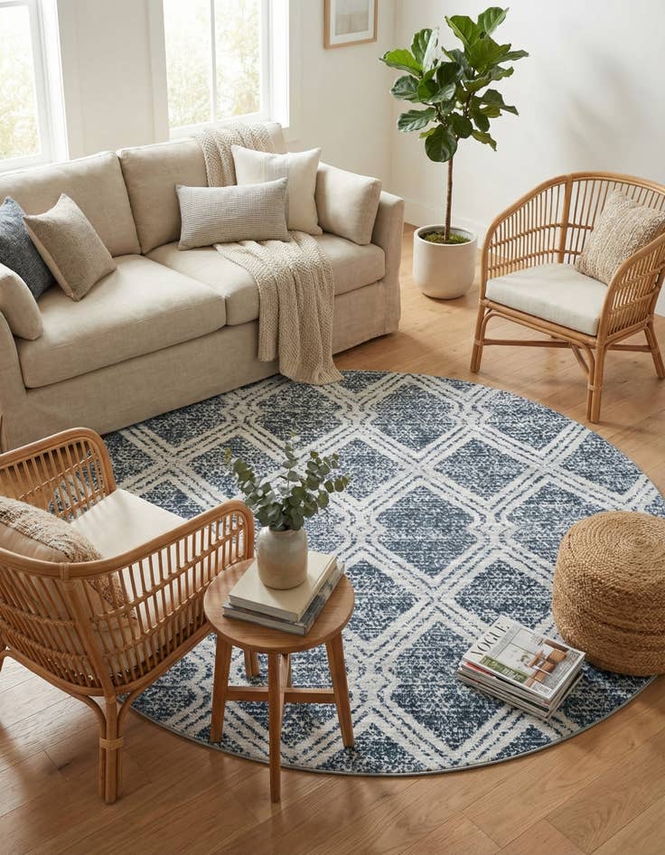 Detail image of 5' 3 x 5' 3 Kamala Washable Round Rug