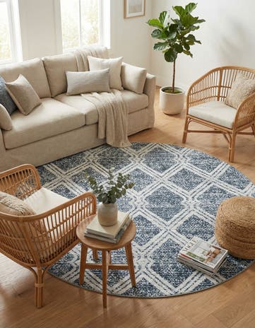 5' 3 x 5' 3 Kamala Washable Round Rug