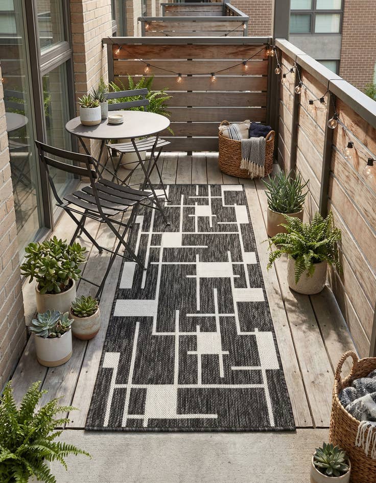 Detail image of 2' x 5' 3  Washable Modern Indoor / Outdoor Runner Rug