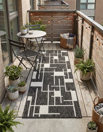 2' x 5' 3 Easy-Clean Modern Indoor / Outdoor Runner Rug
