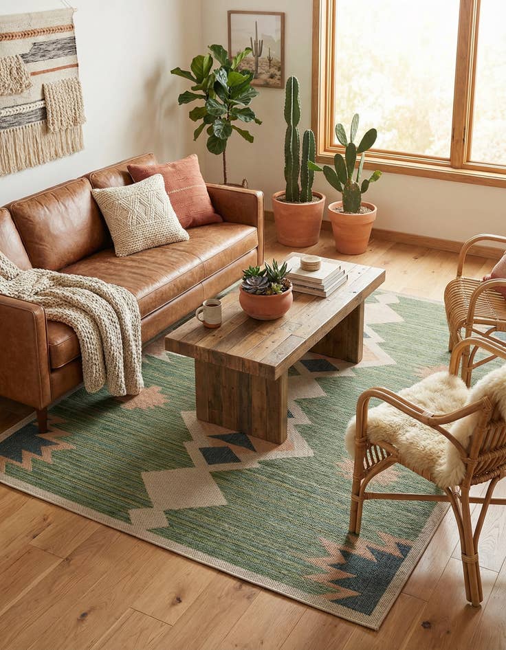 Detail image of  7' 10 x 11'  Washable Baja Indoor / Outdoor Rug