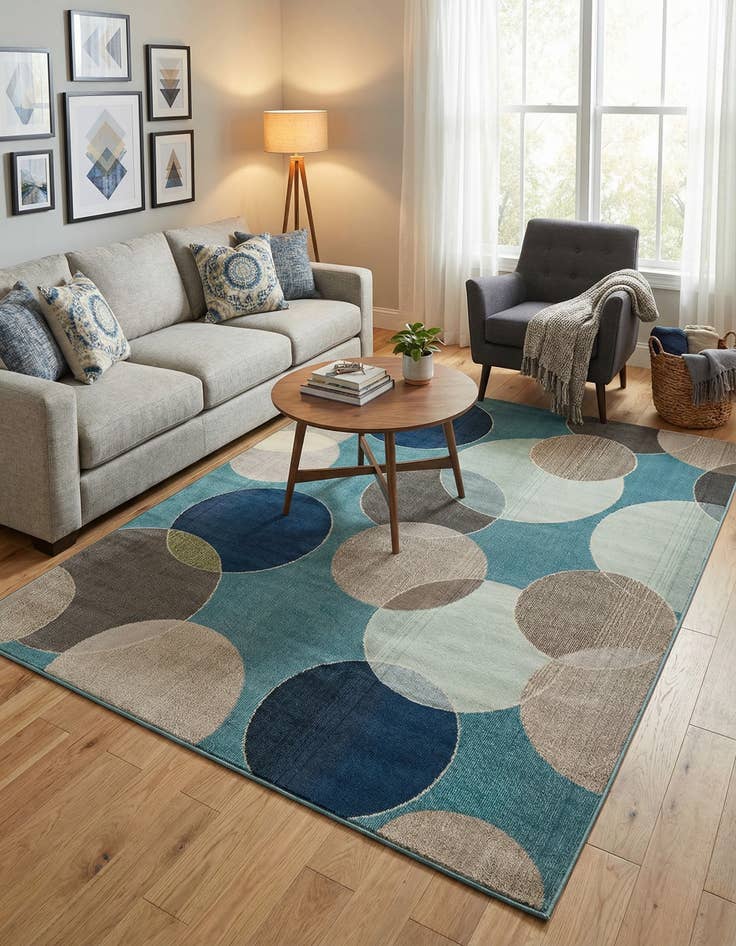 Detail image of 8' x 10'  Washable Spectrum Rug