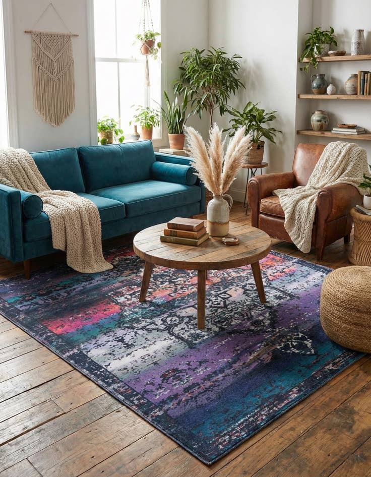 Detail image of  7' 10 x 7' 10  Washable Francesca Square Rug