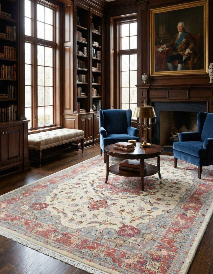 Detail image of  6' 8 x 9' 8  Hand Knotted Tabriz Persian Rug