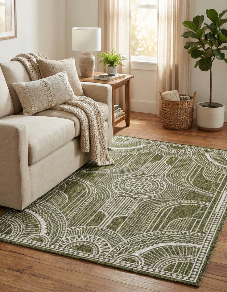 Detail image of 4' x 6' Easy-Clean Traditional Indoor / Outdoor Rug