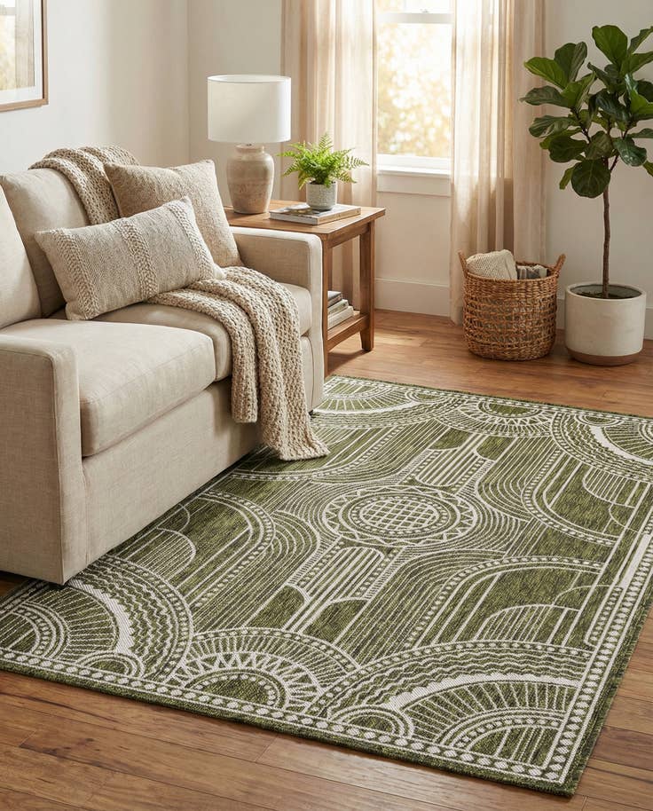 Detail image of 4' x 6' Easy-Clean Traditional Indoor / Outdoor Rug