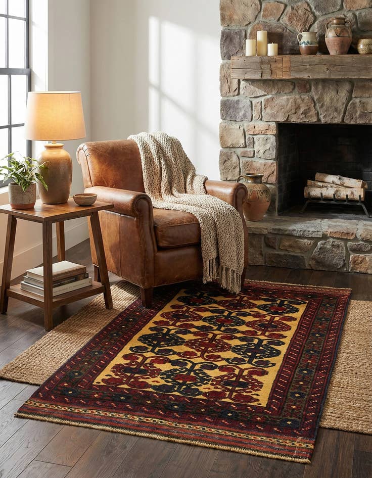 Detail image of  2' 11 x 4' 8  Hand Knotted Sumak Wool Rug