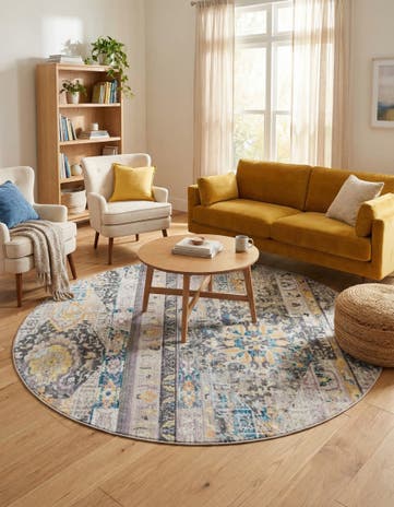 Light Brown Vega Round Rug