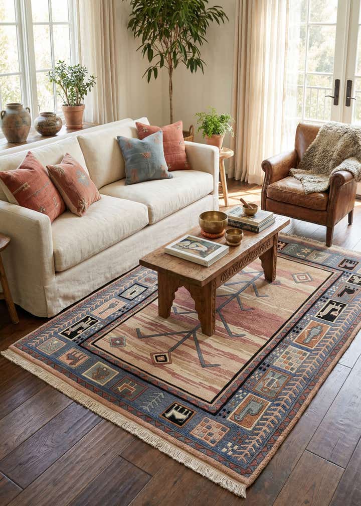 5' 8 x 7' 7 Hand Knotted Tibet Wool Rug