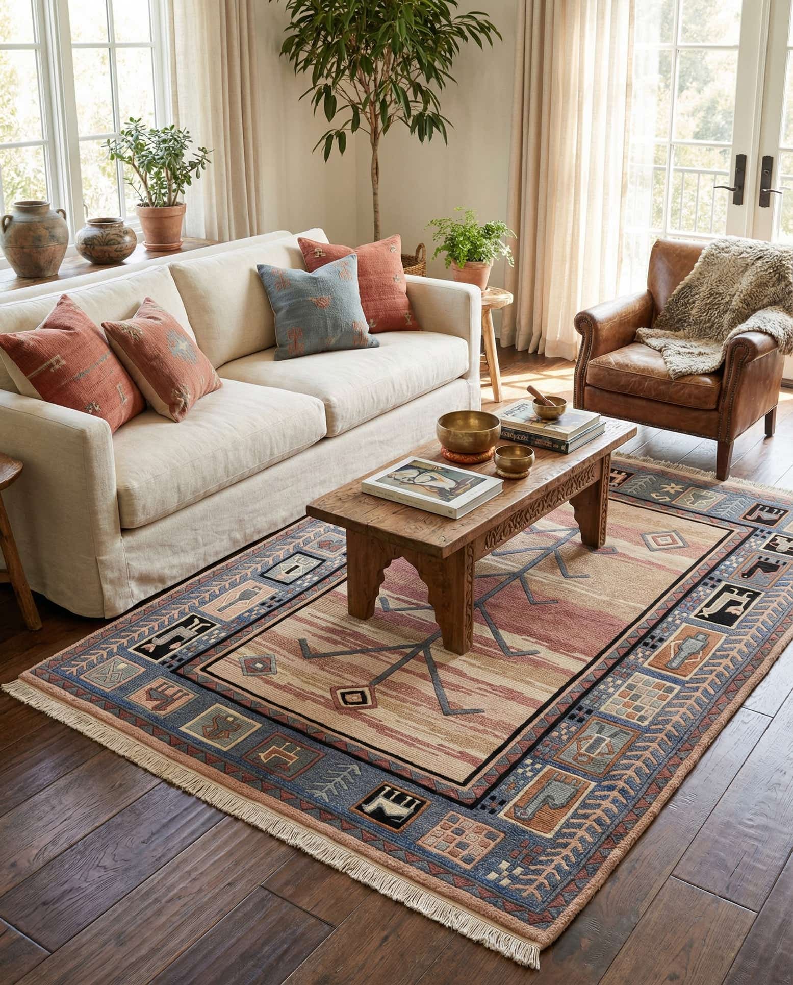 5' 8 x 7' 7 Hand Knotted Tibet Wool Rug