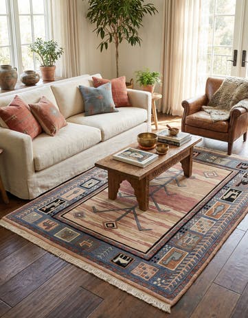 5' 8 x 7' 7 Hand Knotted Tibet Wool Rug