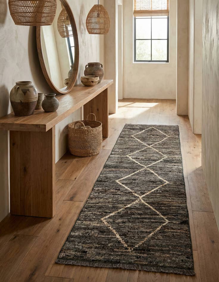 Detail image of  3' 2 x 9' 6  Hand Knotted Moroccan Wool Runner Rug